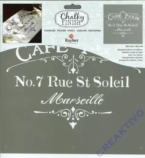 Chalky Finish Schablone caf� Paris