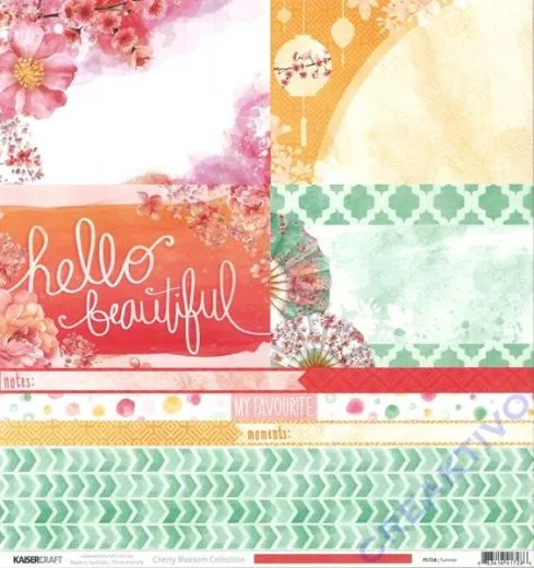 Scrapbooking-Papier Cherry Blossom - Sunrise (Restbestand)