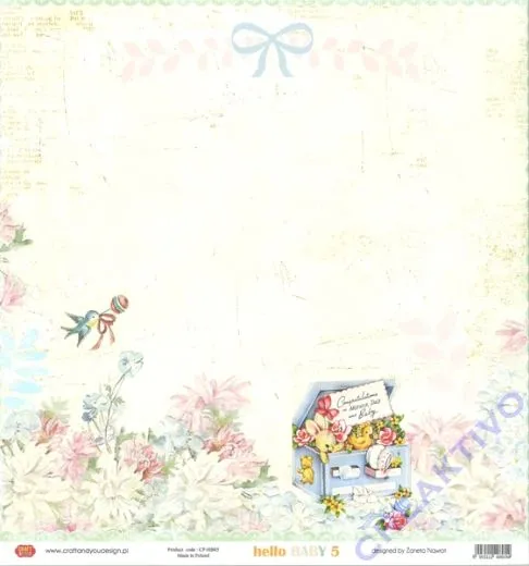 Scrapbooking-Papier Hello Baby 5 (Restbestand)
