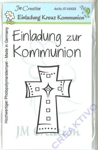 Silikonstempel Einladung Kreuz Kommunion