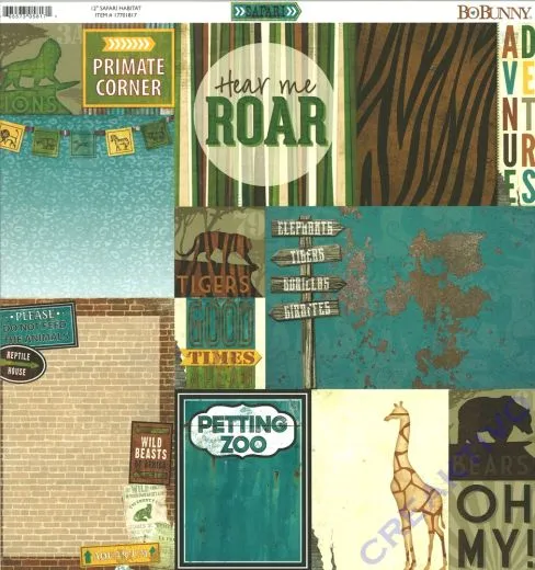 Scrapbooking Papier Safari - Habitat (Restbestand)