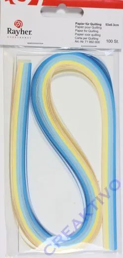 Papier f�r Quilling blau/gelb T�ne 0,3cm