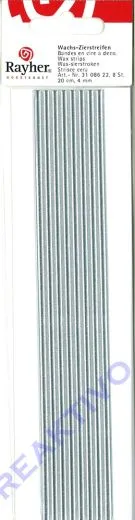 Rayher Wachs-Zierstreifen 20cm 4mm silber 8St