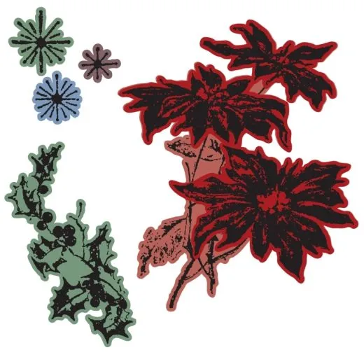 Sizzix Framelits Die Set 8PK w/Stamps - Merry Christmas