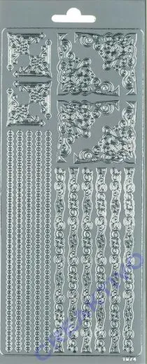 Rayher Stickerbogen Ornamente silber