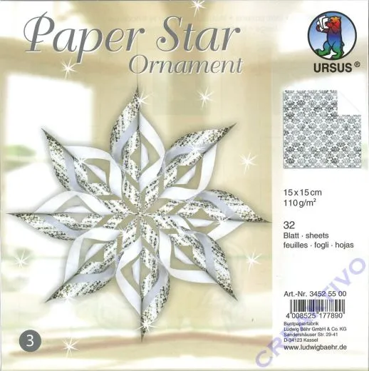 Paper Star Ornament silber