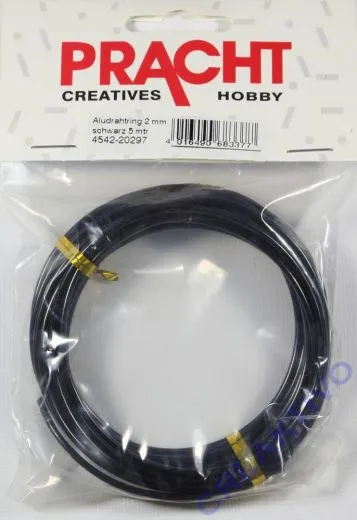 Pracht Aludraht 2mm Role 5m schwarz