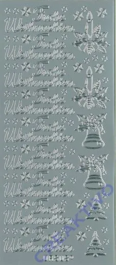 Sticker Frohe Weihnachten silber