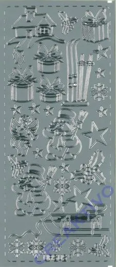 Sticker X-Mas silber