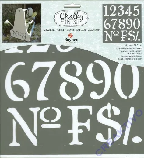 Chalky Finish Schablone Nummern