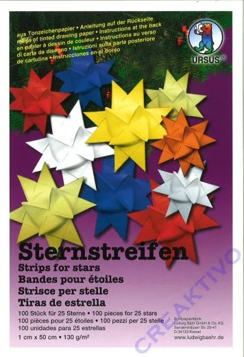 Sternstreifen 100 St�ck 1 x 50 cm rot