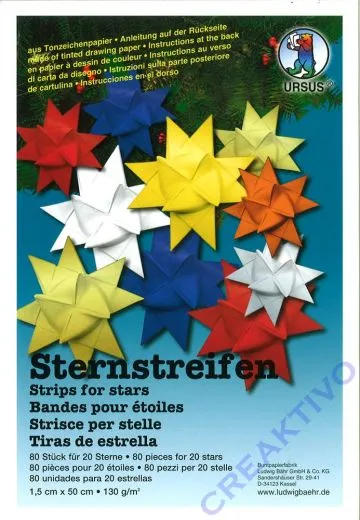 Sternstreifen 80 St�ck 1,5 x 50 cm rot