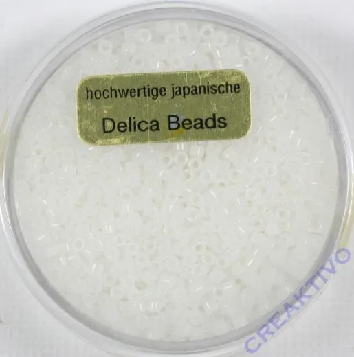 Pracht Delica Rocailles 2mm 9g Farbeinzug wei� matt