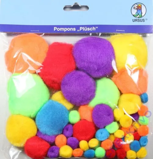 Pompons Pl�sch bunt