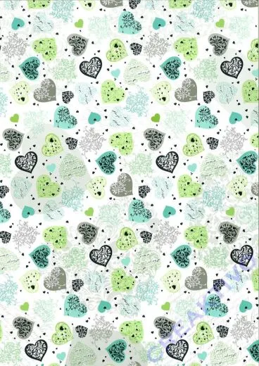 Bastelkarton A4 Big Hearts mint