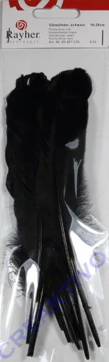G�nsefedern, schwarz, 16-20cm