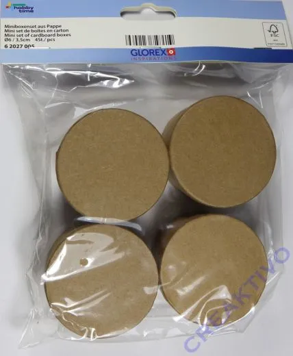 Miniboxenset aus Pappe 6cm rund