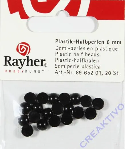 Plastik-Halbperlen 6mm