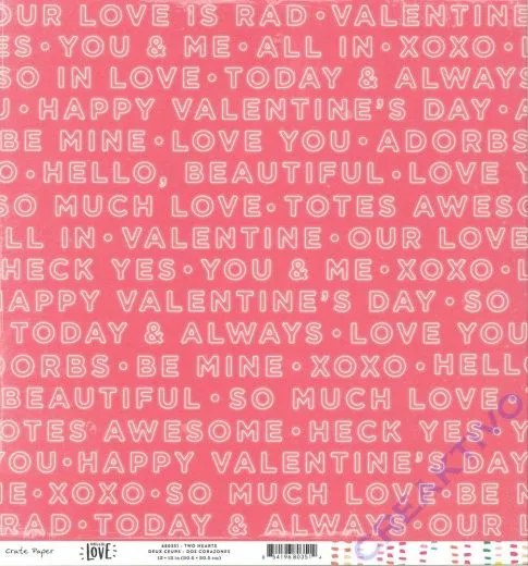 Scrapbookingpapier Hello Love - Two hearts