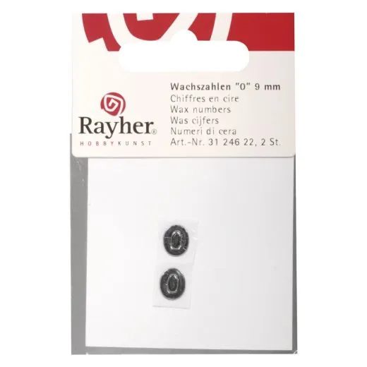 Wachszahlen Ziffer 0 9mm 2 St�ck silber