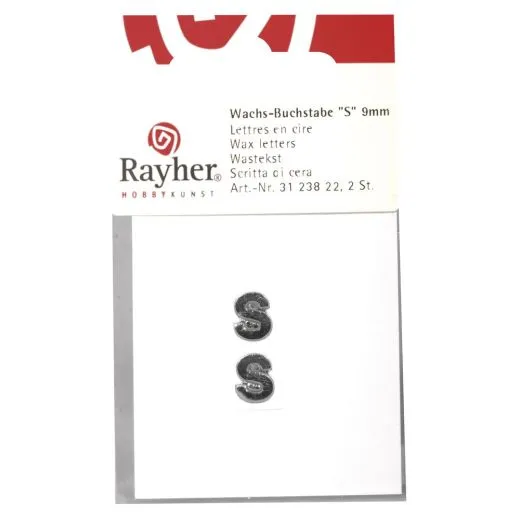 Wachsbuchstaben S 9mm 2 St�ck silber
