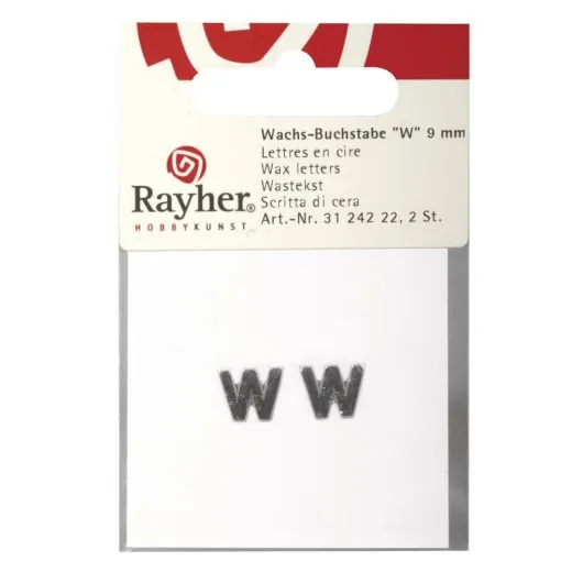 Wachsbuchstaben W 9mm 2 St�ck silber