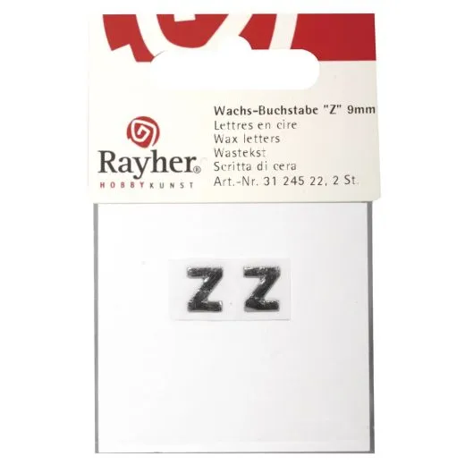 Wachsbuchstaben Z 9mm 2 St�ck silber