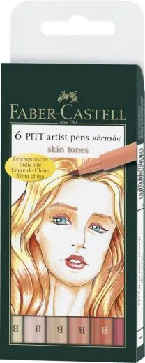 Tuschestift PITT artist pen B 6er Etui skin tones