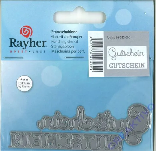Stanzschablone Gutschein