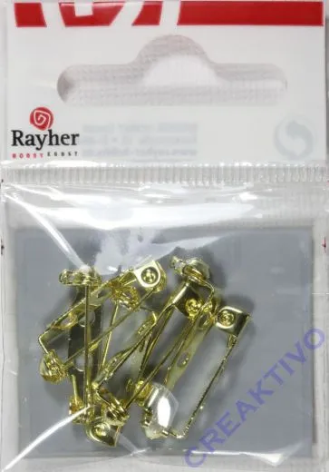Broschenadel 20mm gold 6 St�ck