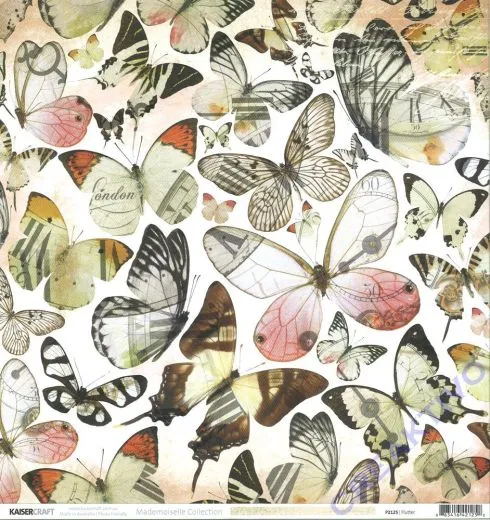 Scrapbooking-Papier Kaisercraft Mademoiselle - P2125 Flutter