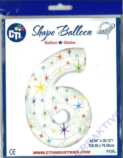 Multi-colored Sparkles Folienballon 6 106cm (Restbestand)