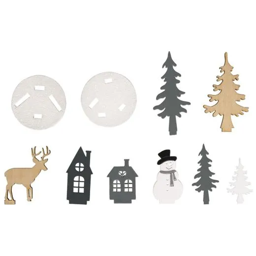 Holz-Steckteile Winterwald