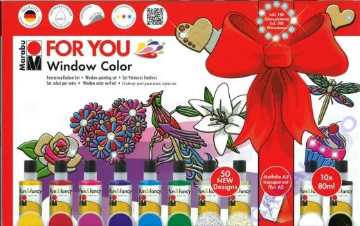 Marabu Window Color fun&fancy, 10er-Set FOR YOU, 10x80 ml
