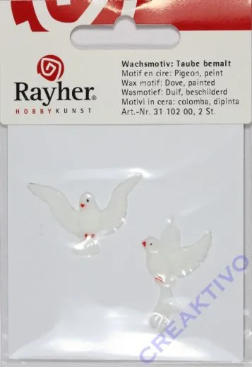 Wachsmotiv Taube bemalt
