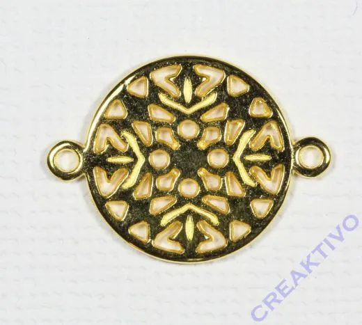 Metall-Zierelement Ornament rund gold