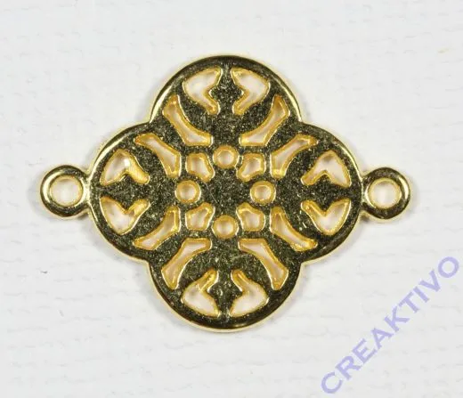 Metall-Zierelement Ornament Blume gold