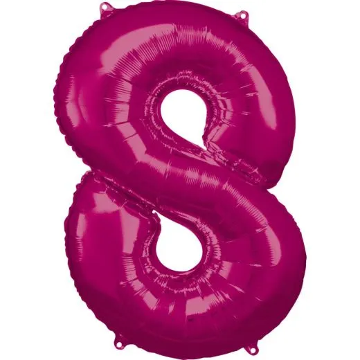 Folien-Ballon 8 pink 86cm