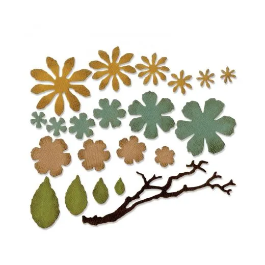 Sizzix Thinlits Die Set 21PK - Small Tattered Florals