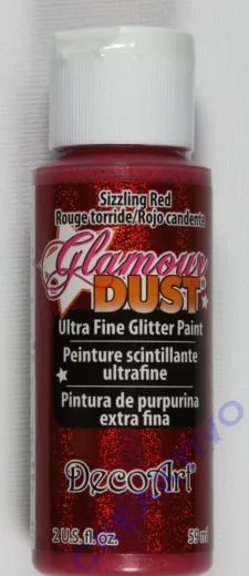 DecoArt Glamour Dust Ultra Fine Glitter Paint 59ml - Sizzling Red