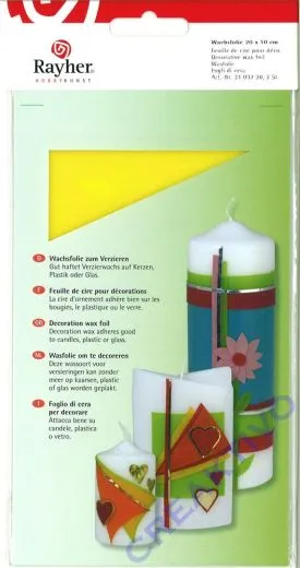 Rayher Wachsfolie, 20x10 cm, 2 St�ck, gelb
