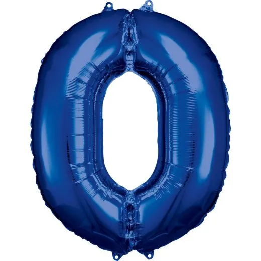 Folien-Ballon 0 blau 86cm