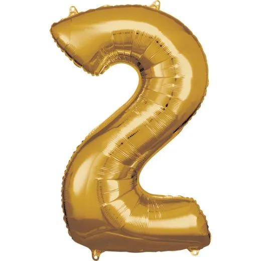 Folien-Ballon 2 gold 86cm