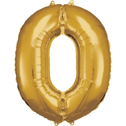 Folien-Ballon 0 gold 86cm