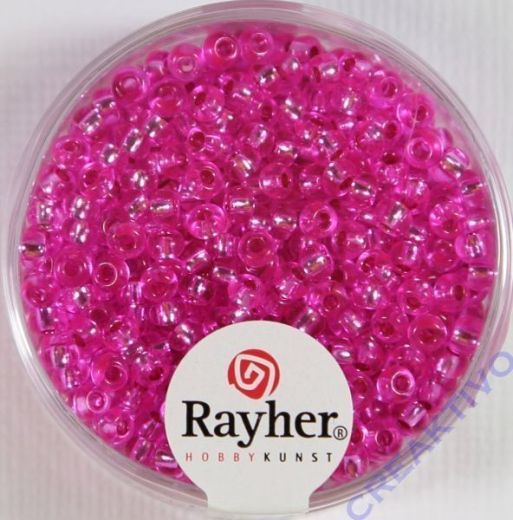 Rocailles 2,6mm ø mit Silbereinzug pink