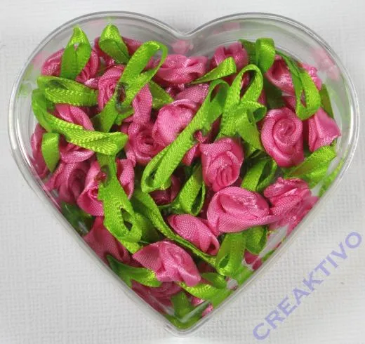 Stoffrose mit Schleife - pink