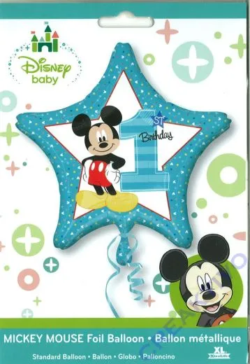 Mickey Mouse Folienballon 1. Geburtstag - Junge