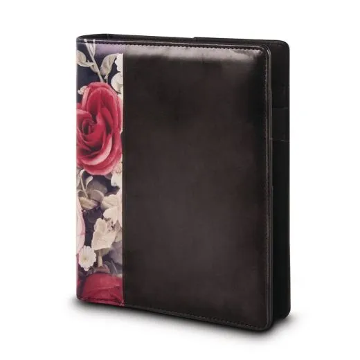 Planer A5 schwarz mit Blumen (Restbestand)