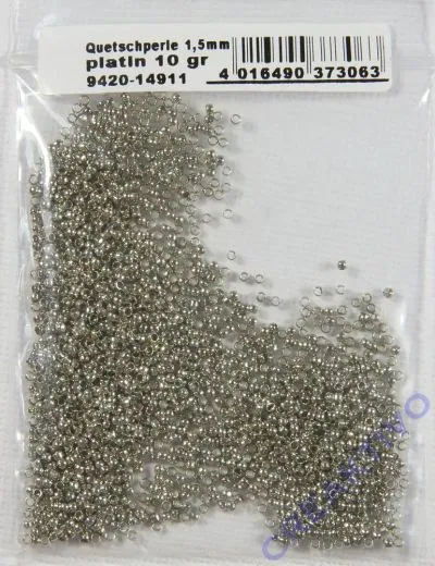 Pracht Quetschperlen 1,5mm 10g platin