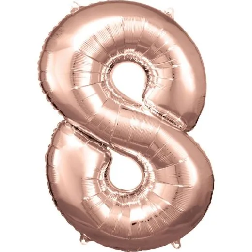 Folien-Ballon 8 ros�gold 86cm